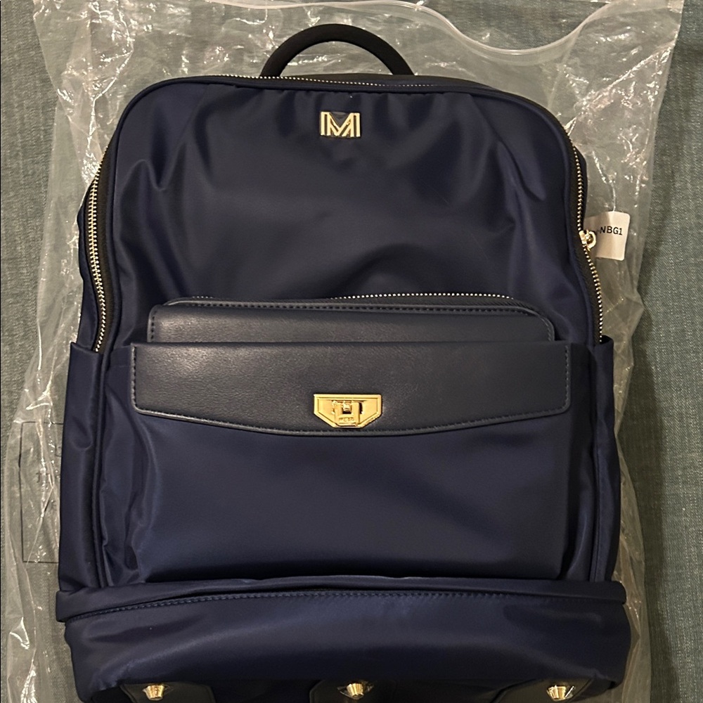 Sapphire Blue multifunctional work bag with detachable clutch